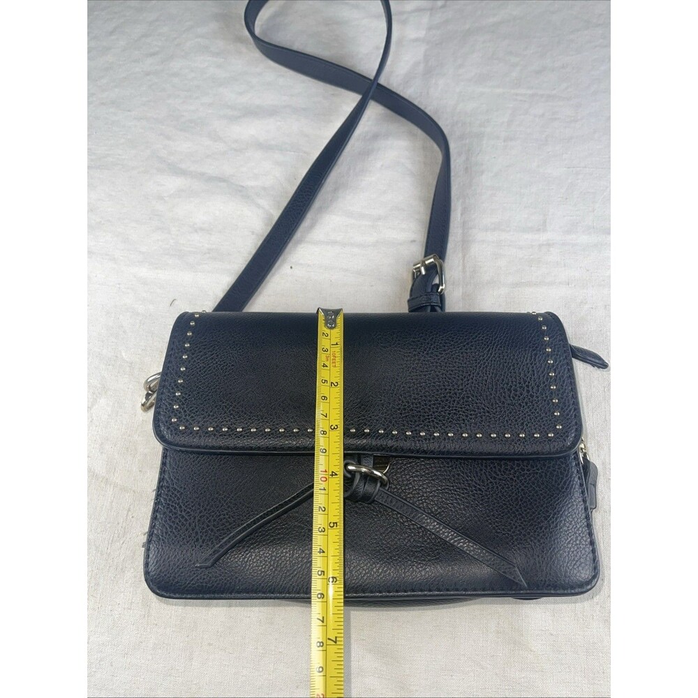 Gussaci Black Crossbody Bag Studded Flap Purse Knot Charm Vegan Leather Medium - Picture 10 of 11